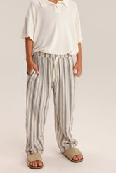 מכנסי אריאן שחור/שמנת