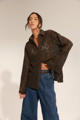 חולצת אמראל חומה