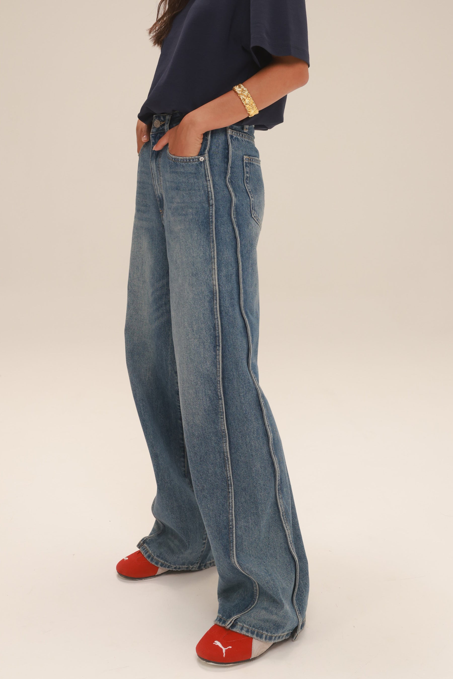 ג'ינס פלורנס כחול כהה