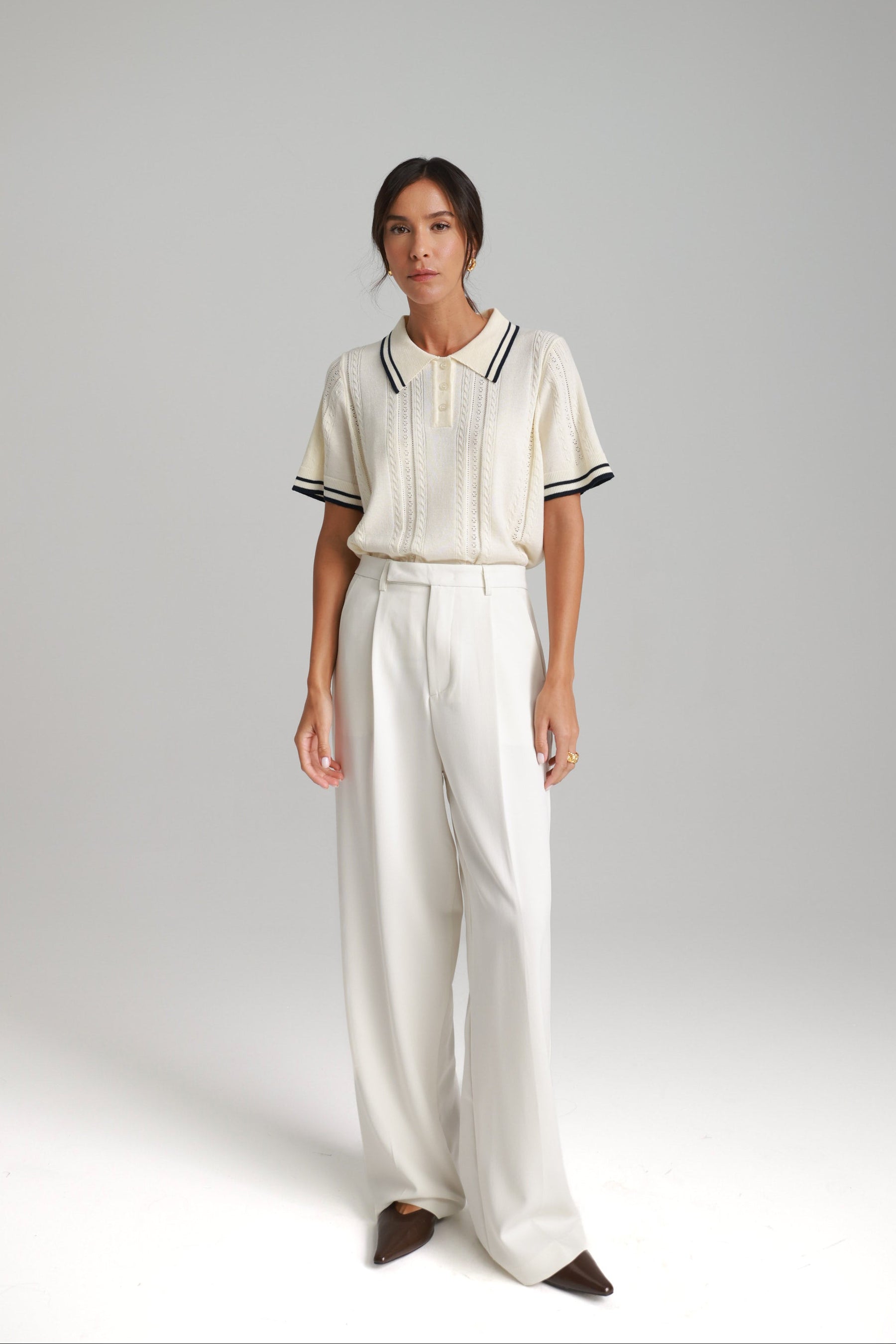 מכנסי ניקולאס לבנים