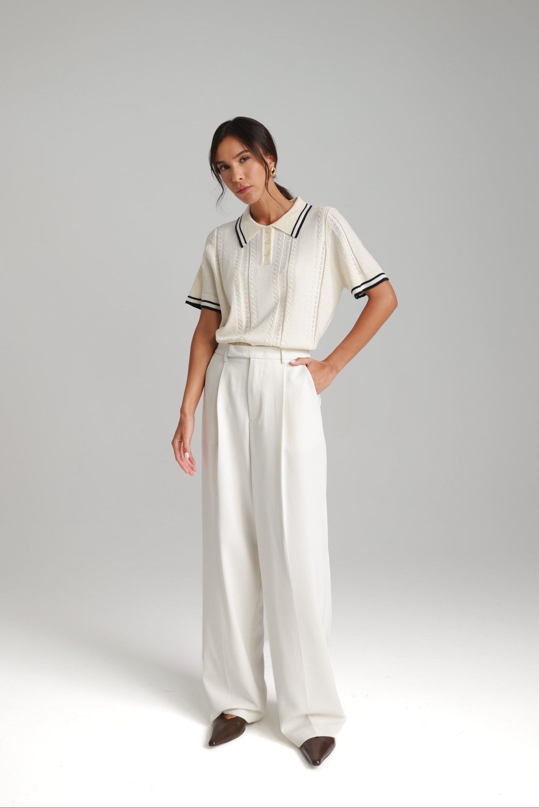 מכנסי ניקולאס לבנים