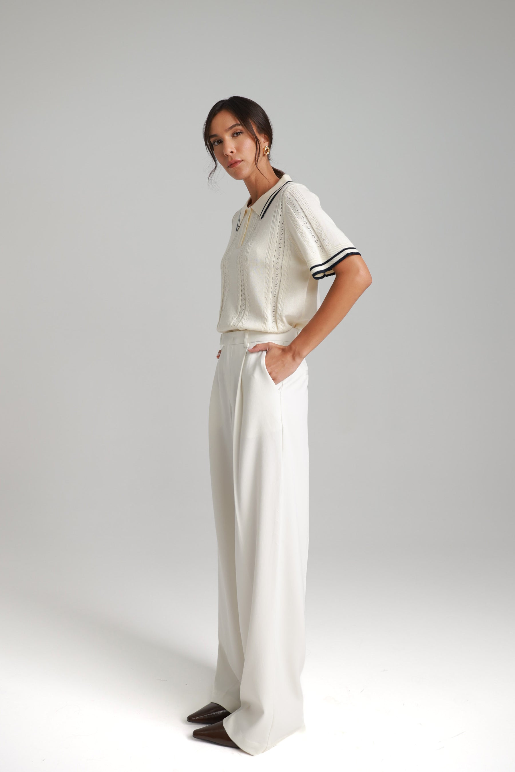 מכנסי ניקולאס לבנים