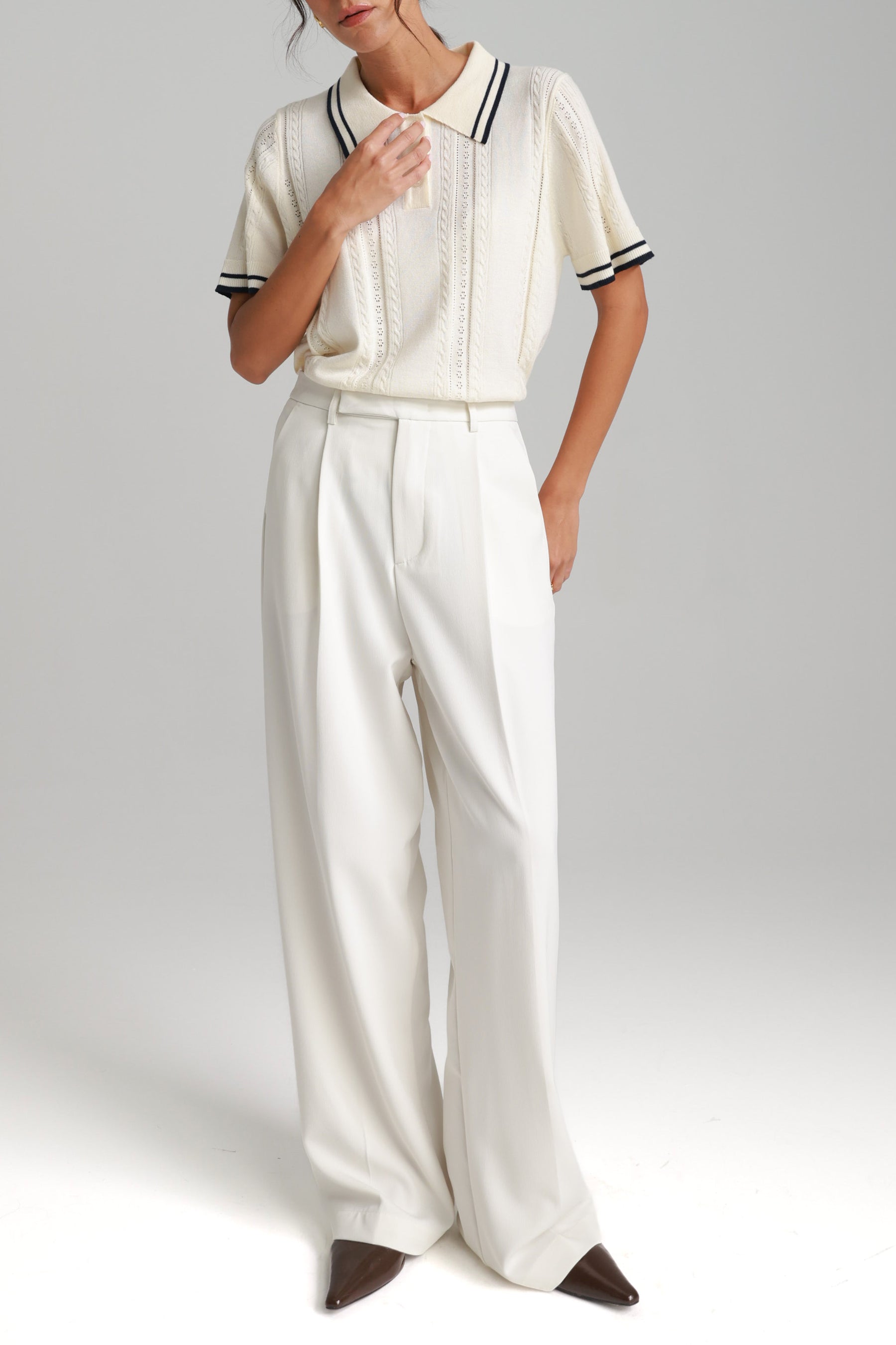 מכנסי ניקולאס לבנים