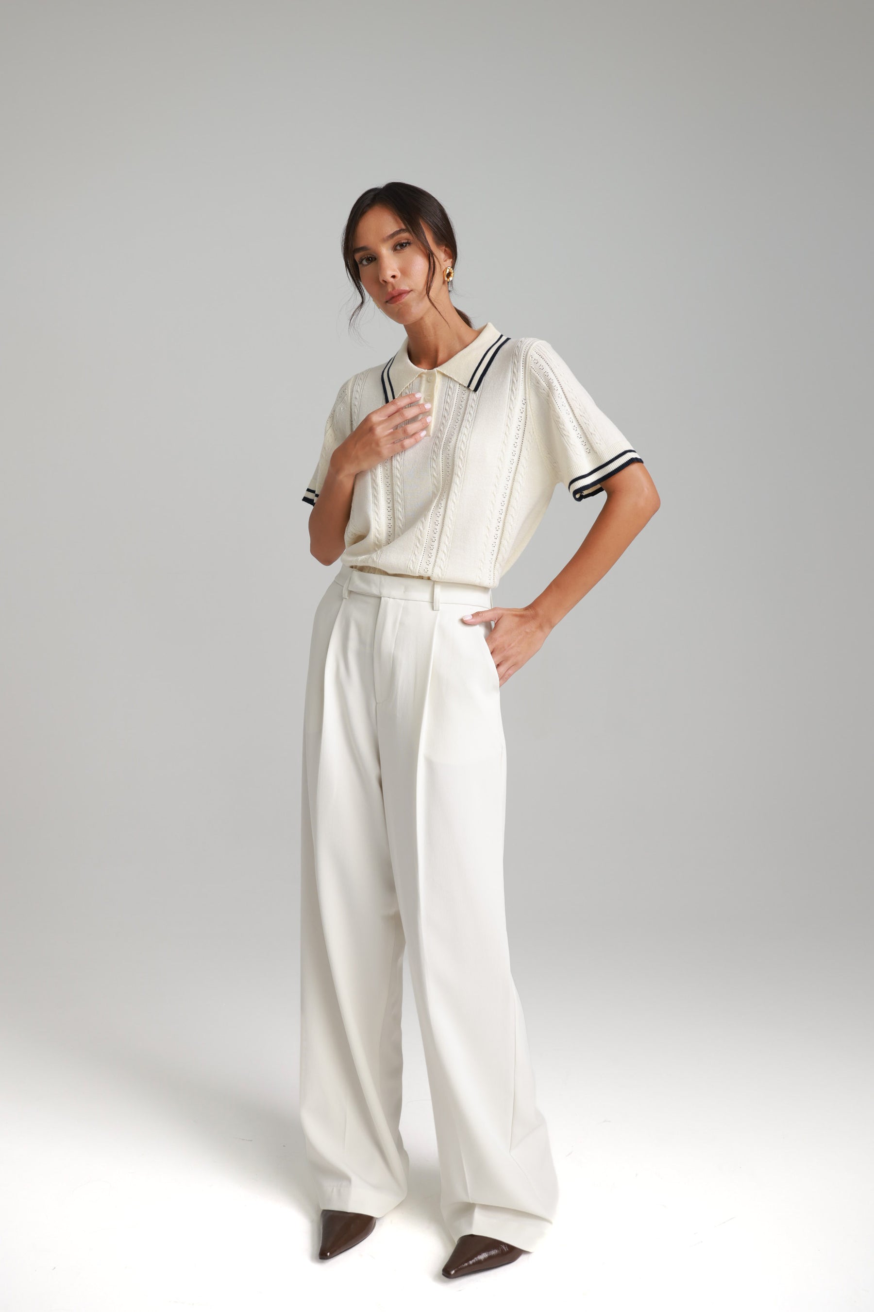 מכנסי ניקולאס לבנים