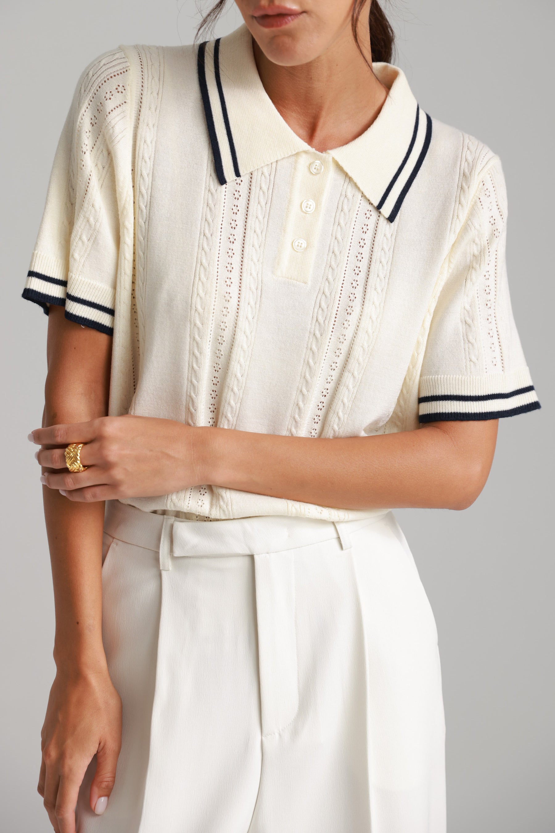 חולצת פולו ליאם שמנת