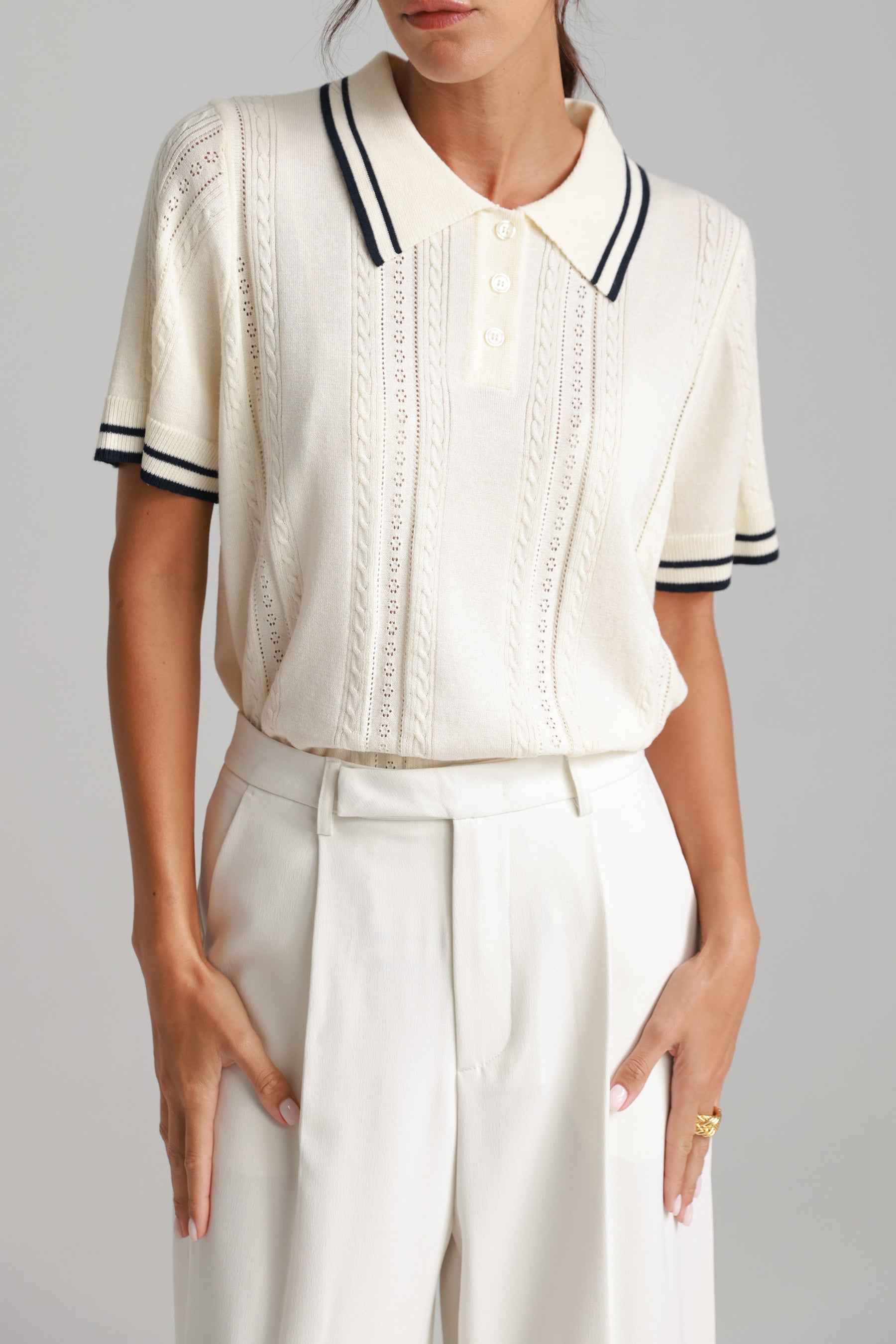 חולצת פולו ליאם שמנת