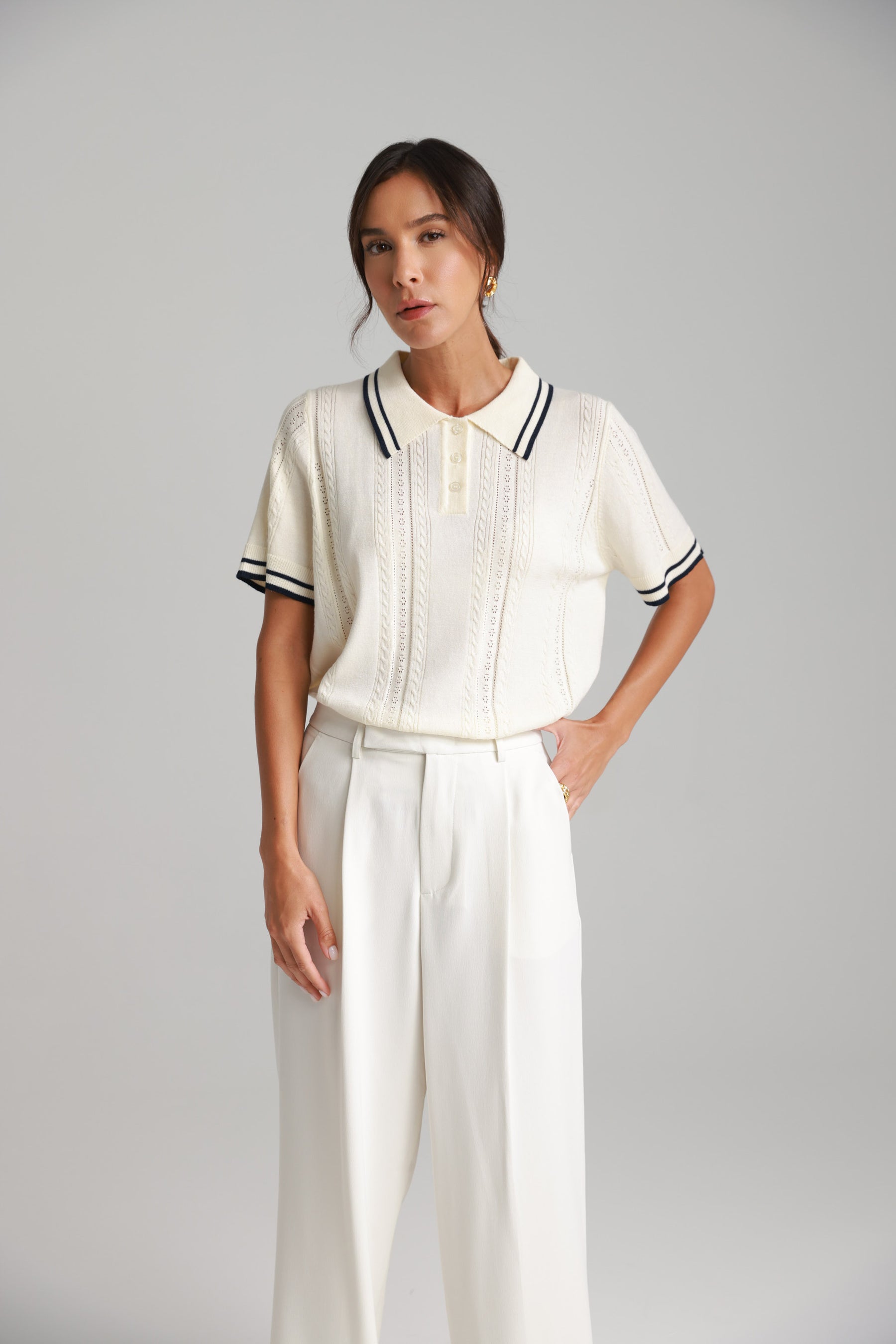 חולצת פולו ליאם שמנת