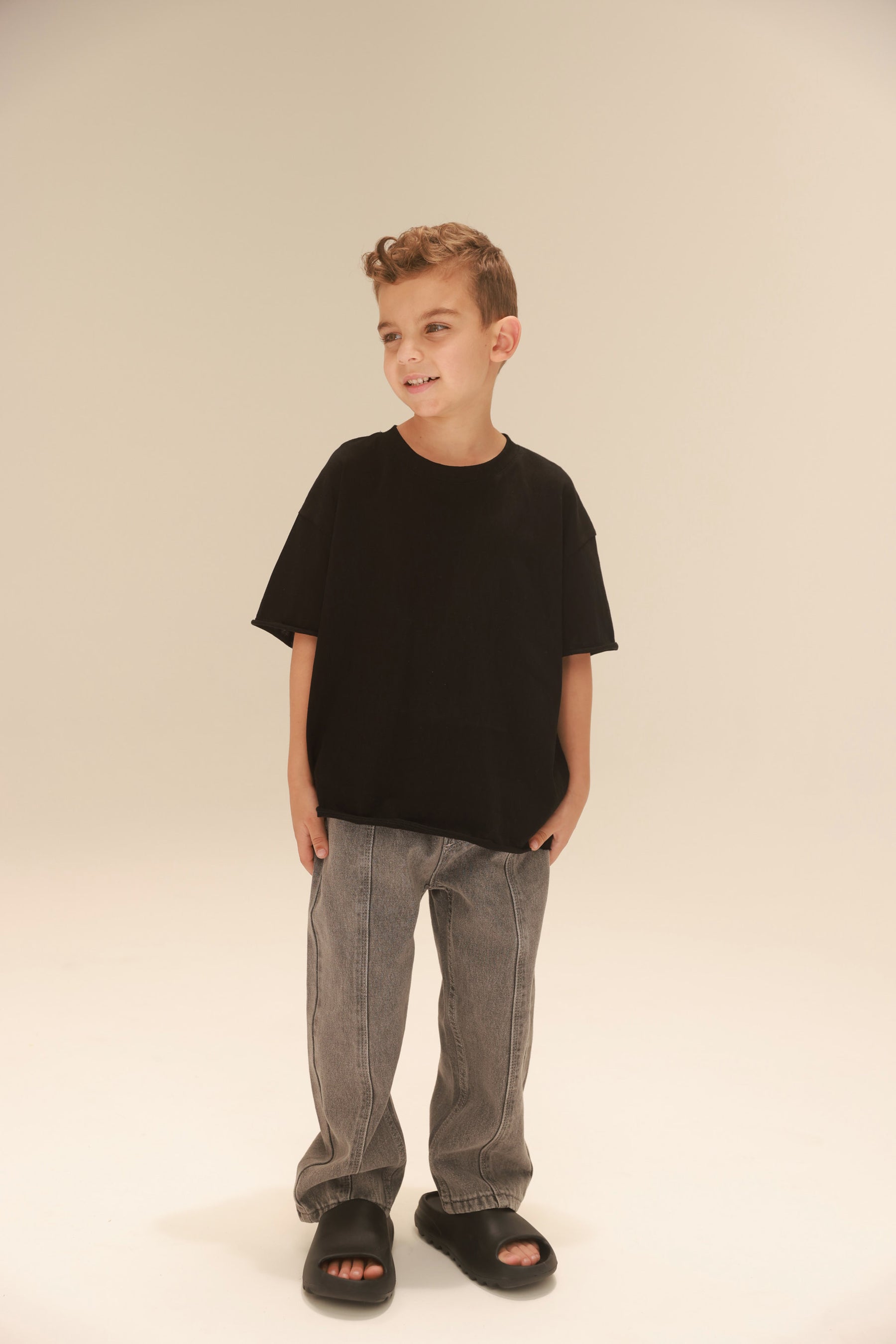 ג'ינס לנון אפור כהה