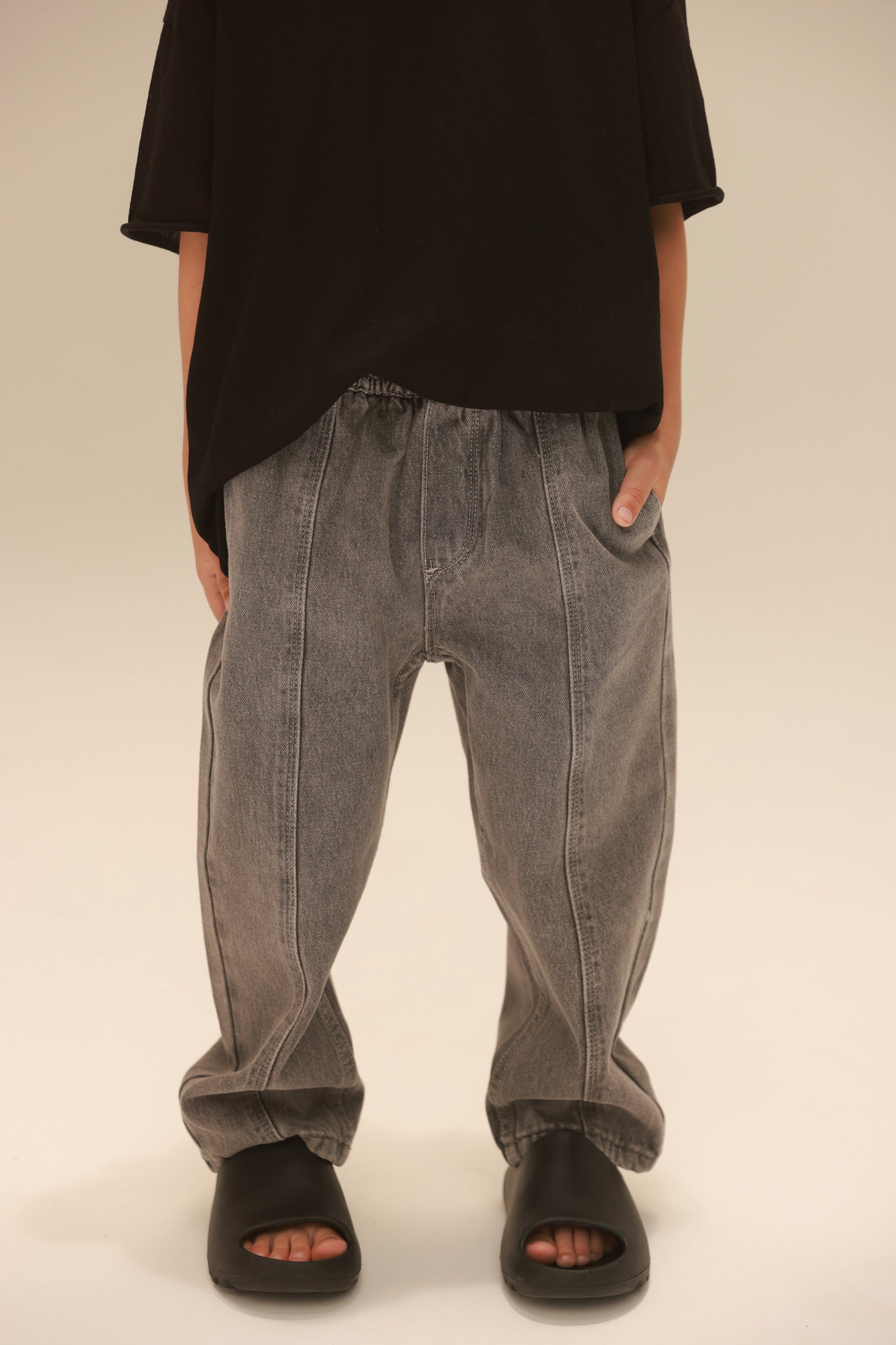 ג'ינס לנון אפור כהה