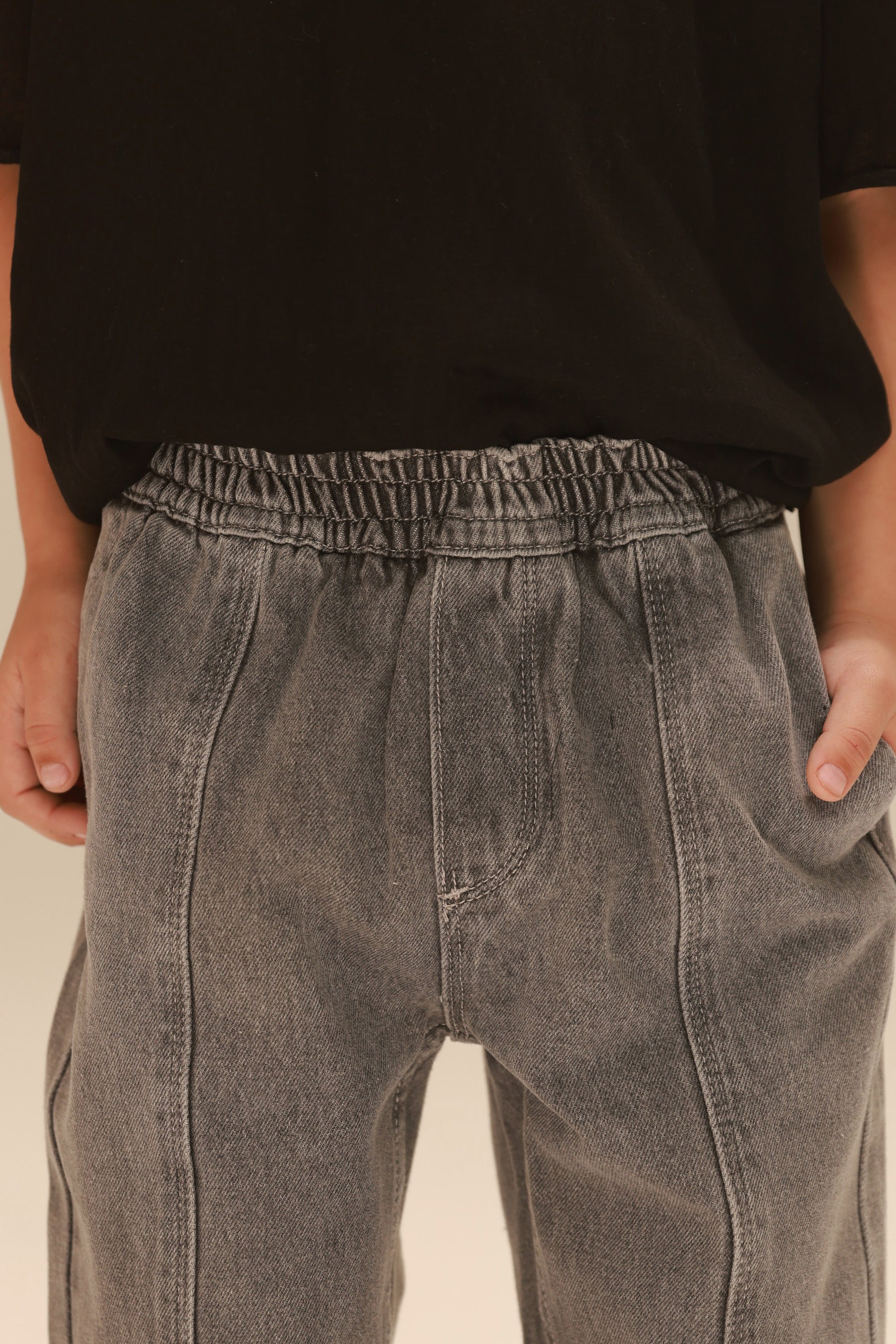 ג'ינס לנון אפור כהה