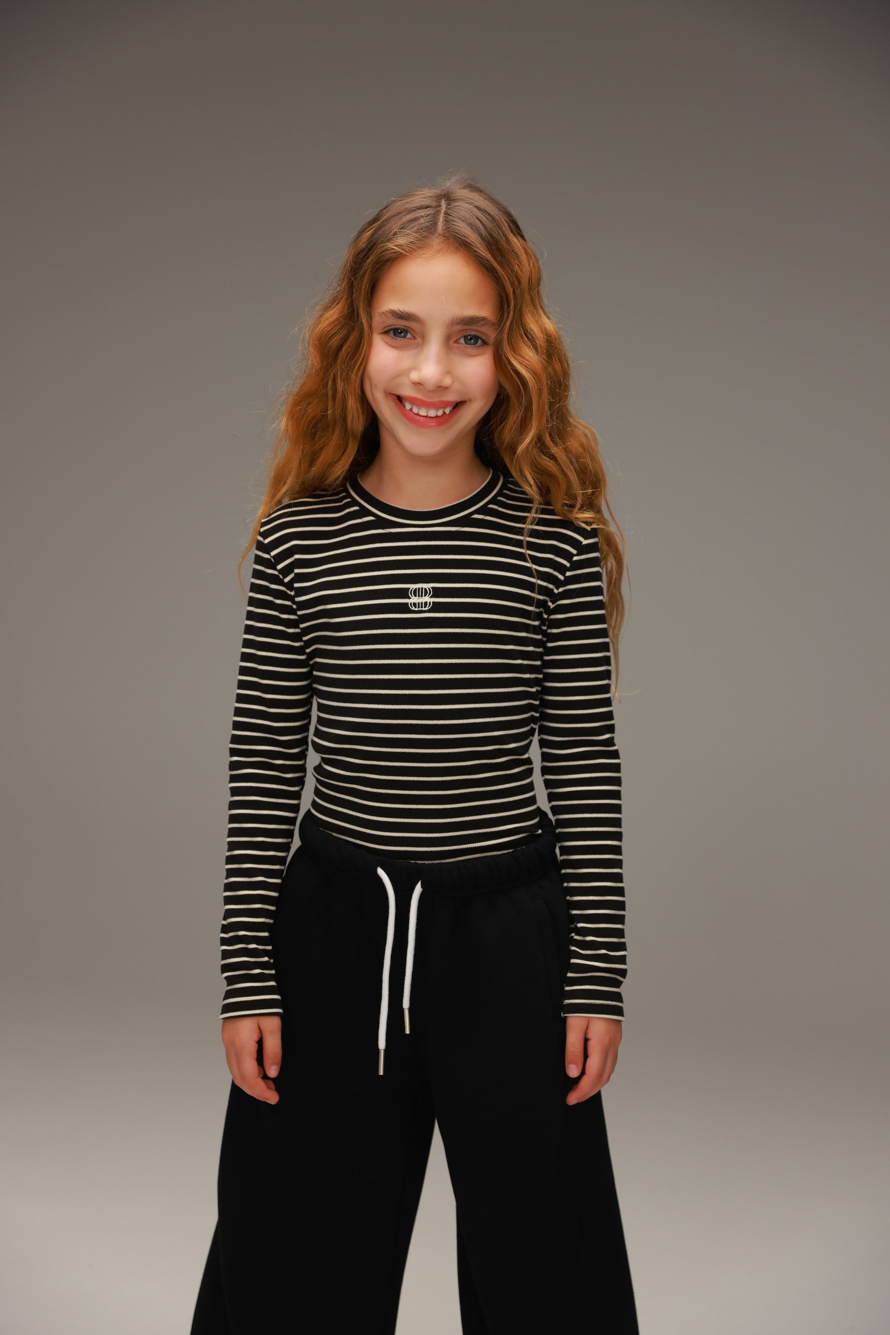 חולצת קימי פסים שחור/שמנת