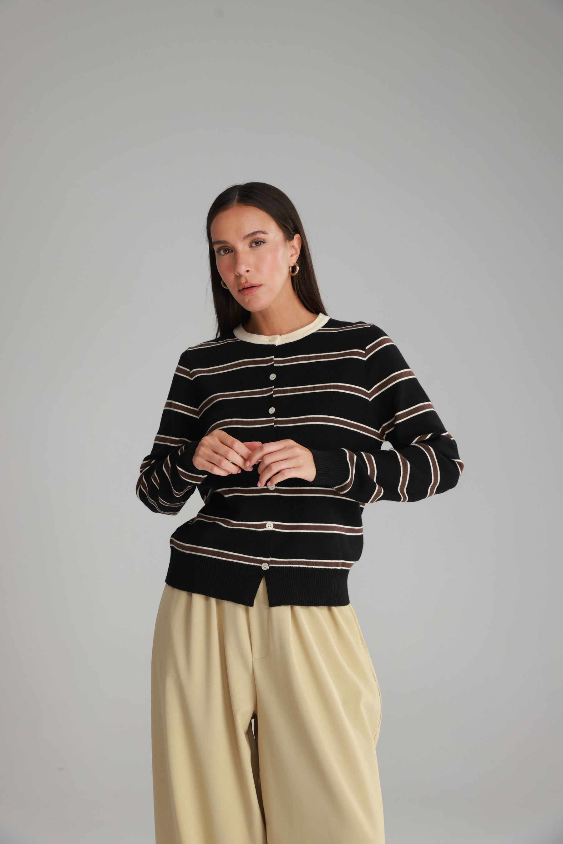 סריג אוסטין שחור/חום