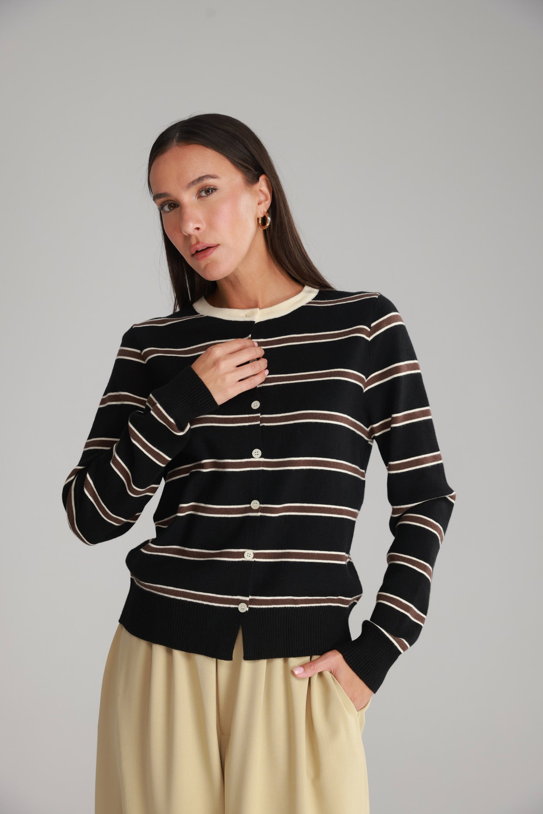 סריג אוסטין שחור/חום