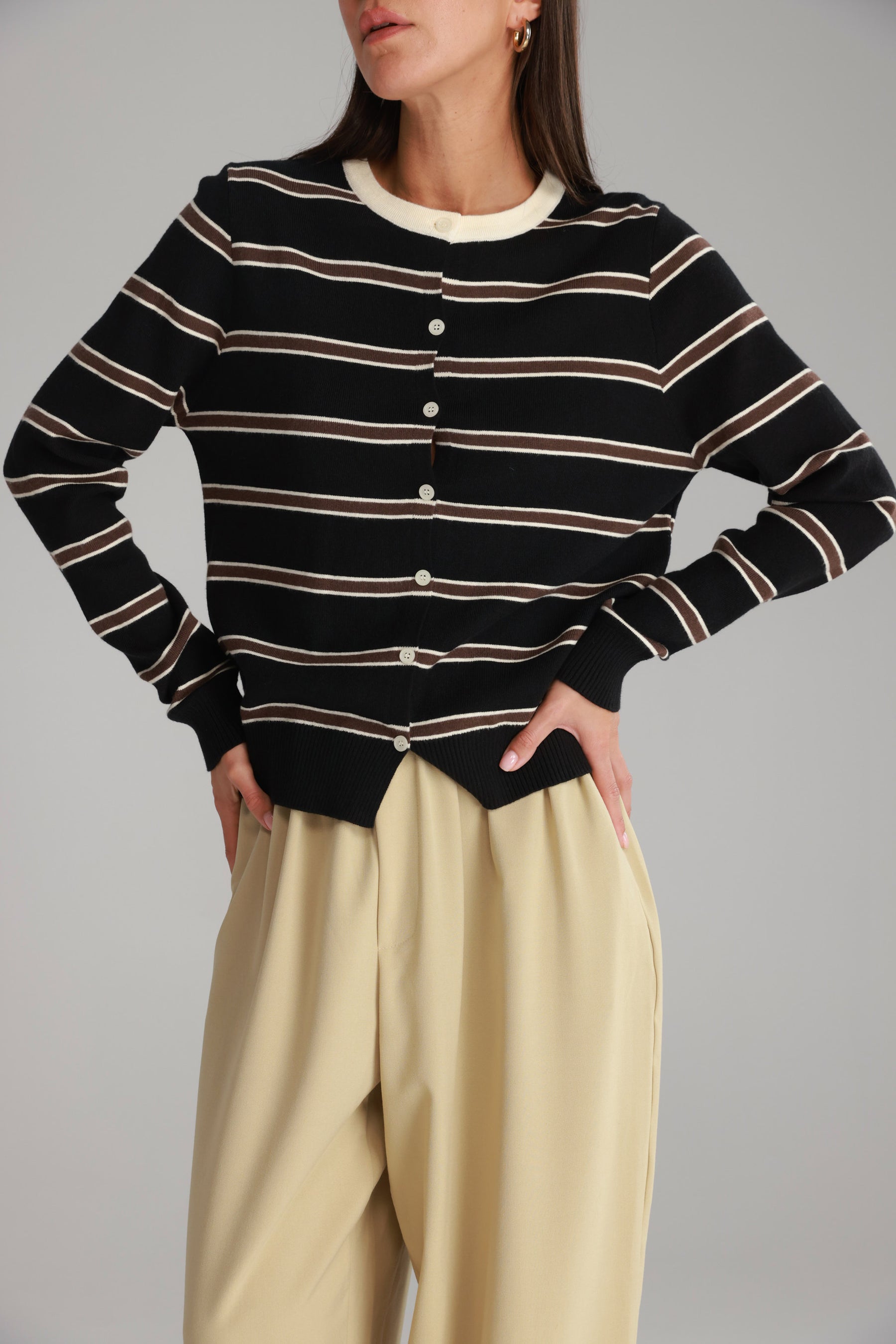 סריג אוסטין שחור/חום