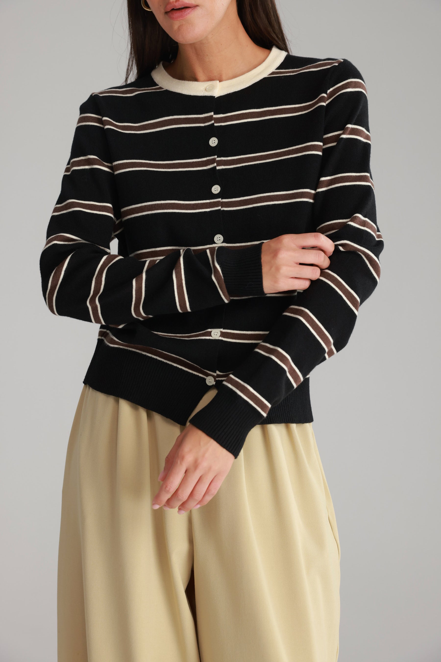 סריג אוסטין שחור/חום