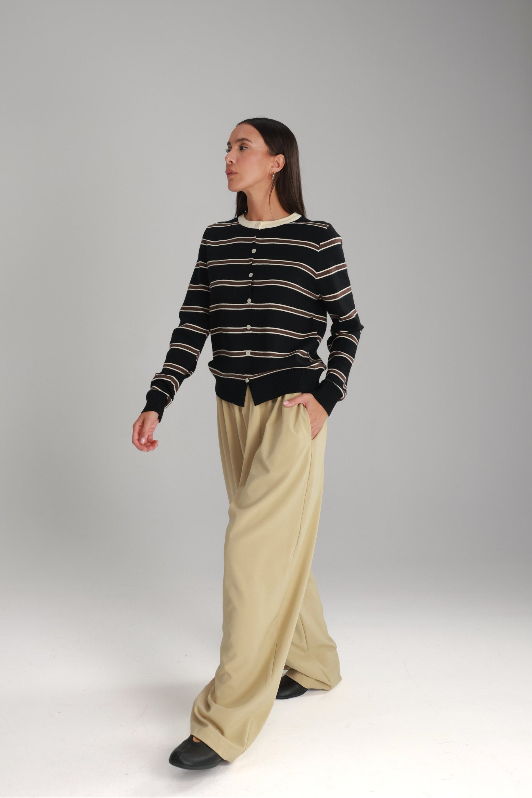 סריג אוסטין שחור/חום