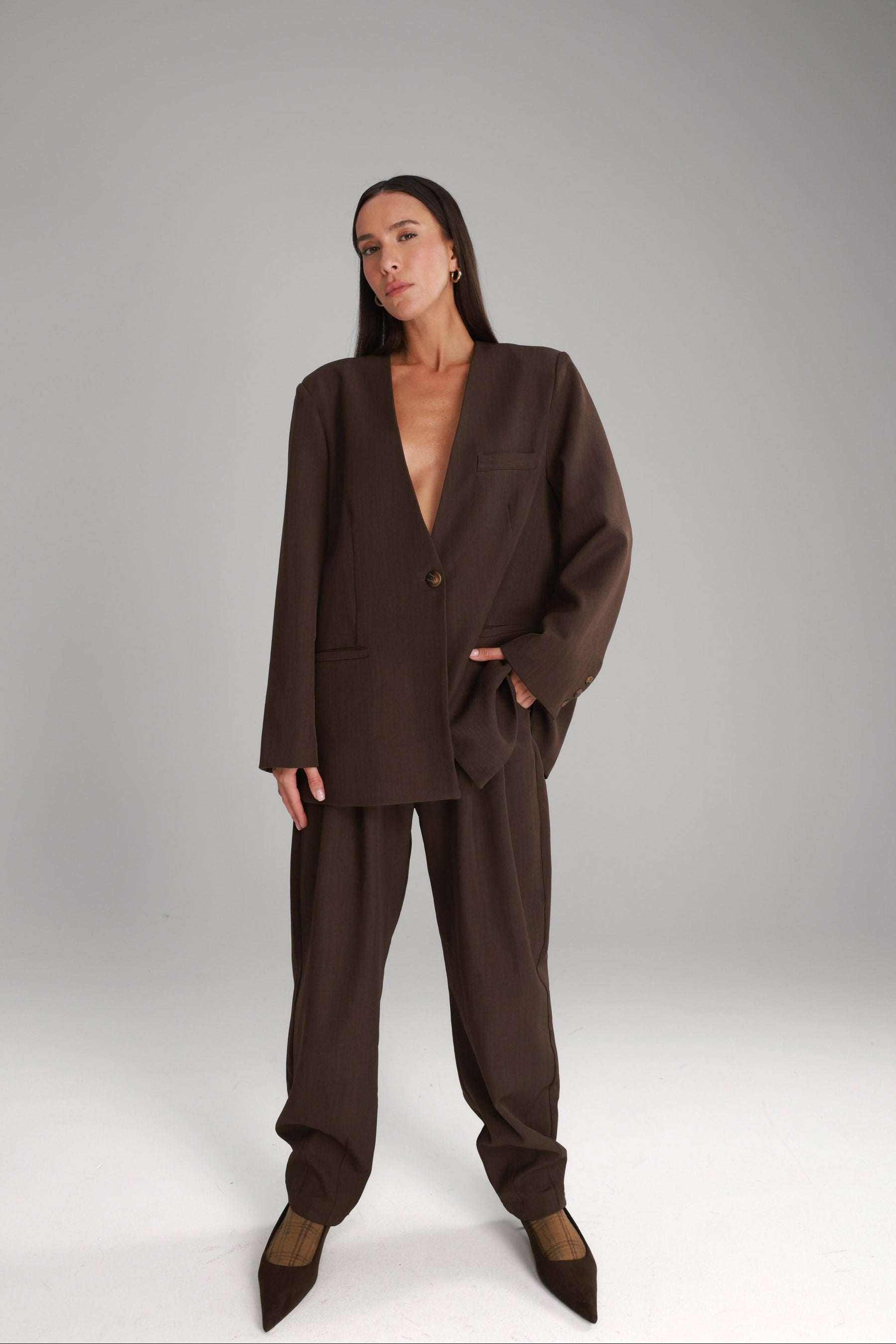 בלייזר אנאבל חום כהה