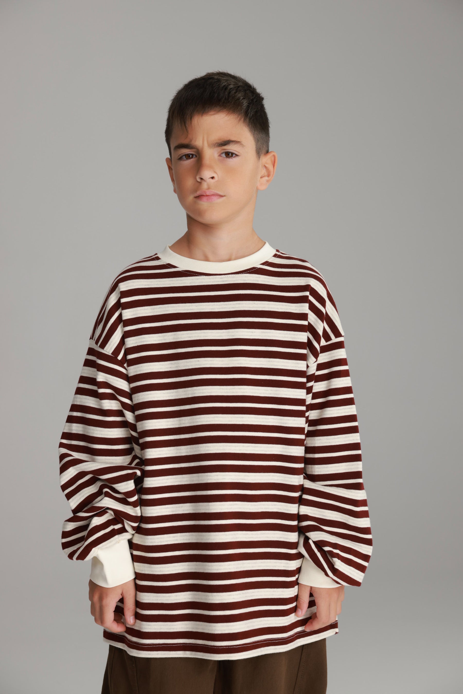 חולצת אווה בורדו/שמנת