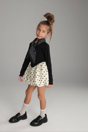 שמלת הלן שחור/שמנת