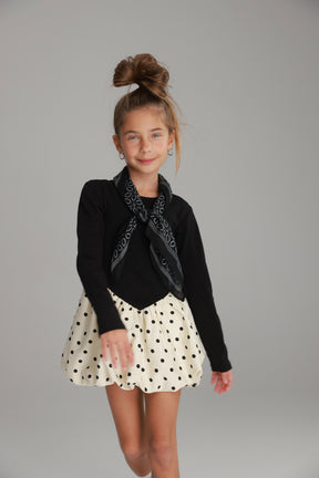 שמלת הלן שחור/שמנת