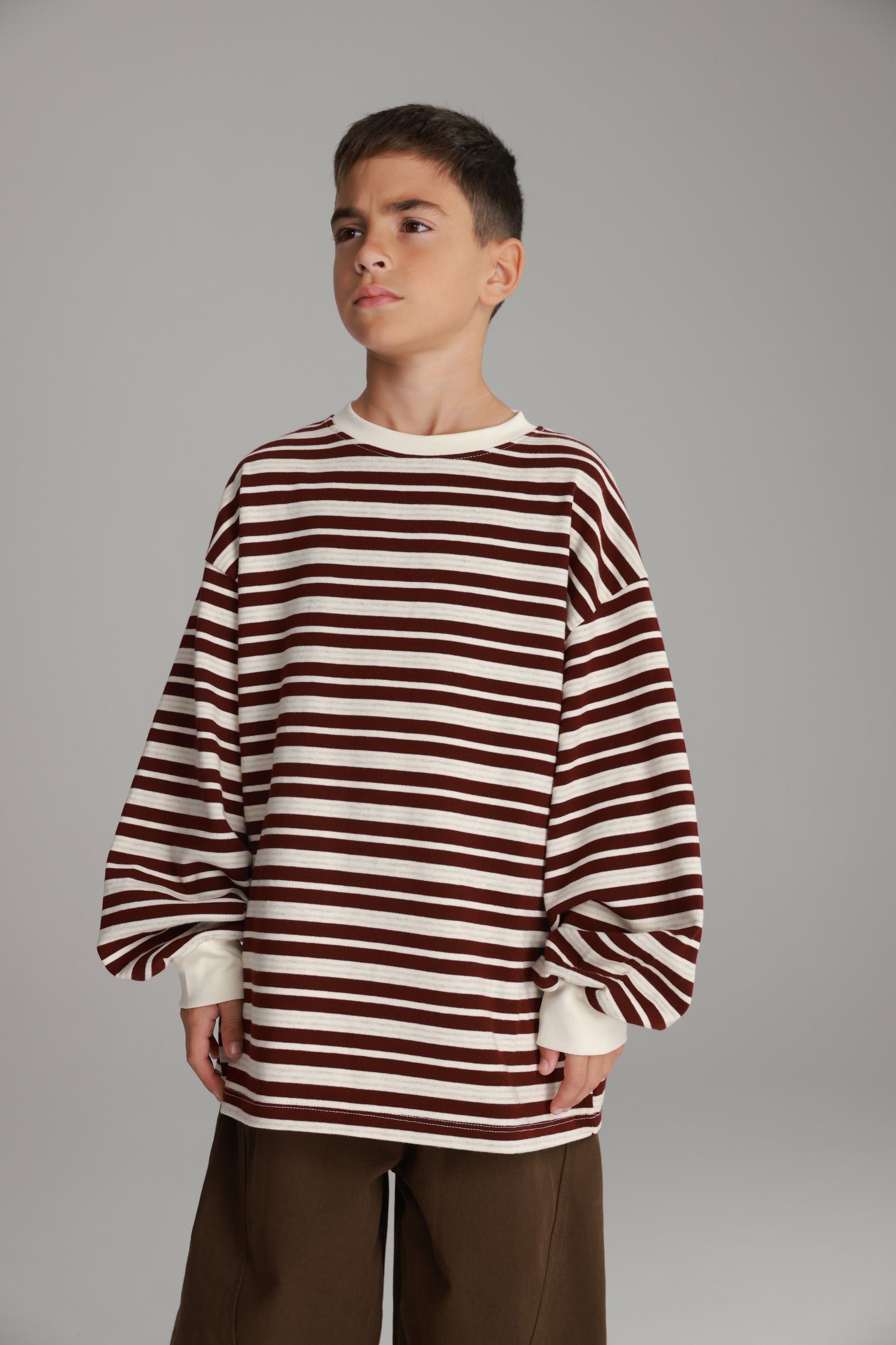 חולצת אווה בורדו/שמנת