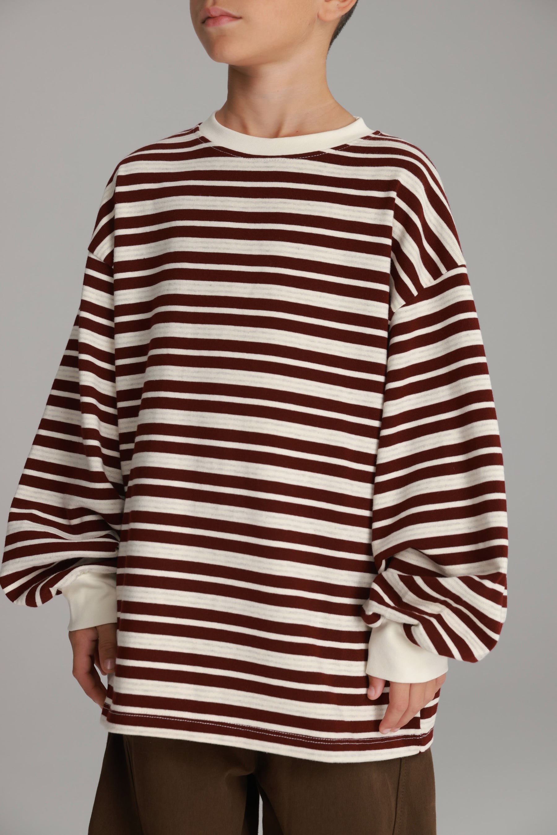 חולצת אווה בורדו/שמנת