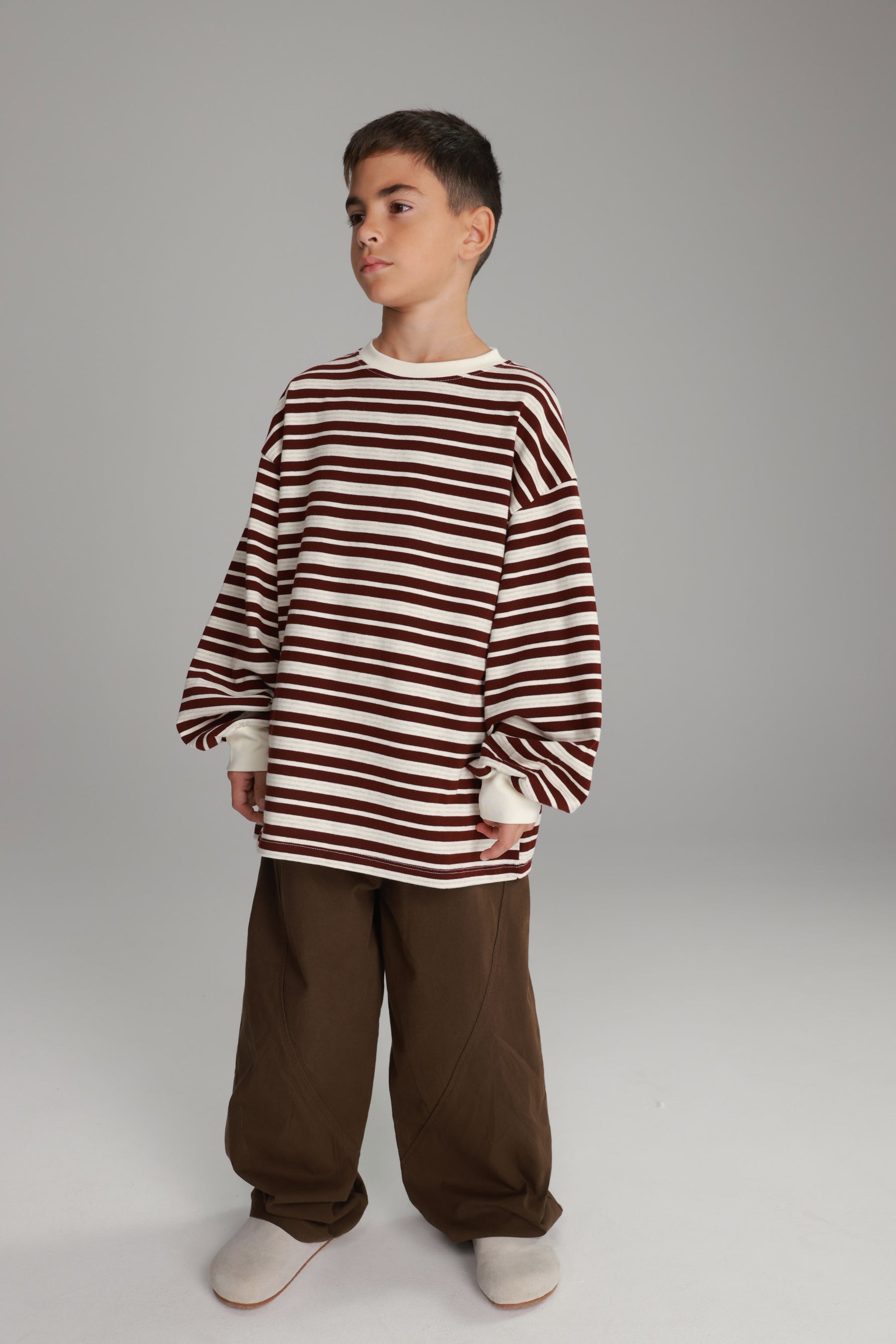 חולצת אווה בורדו/שמנת