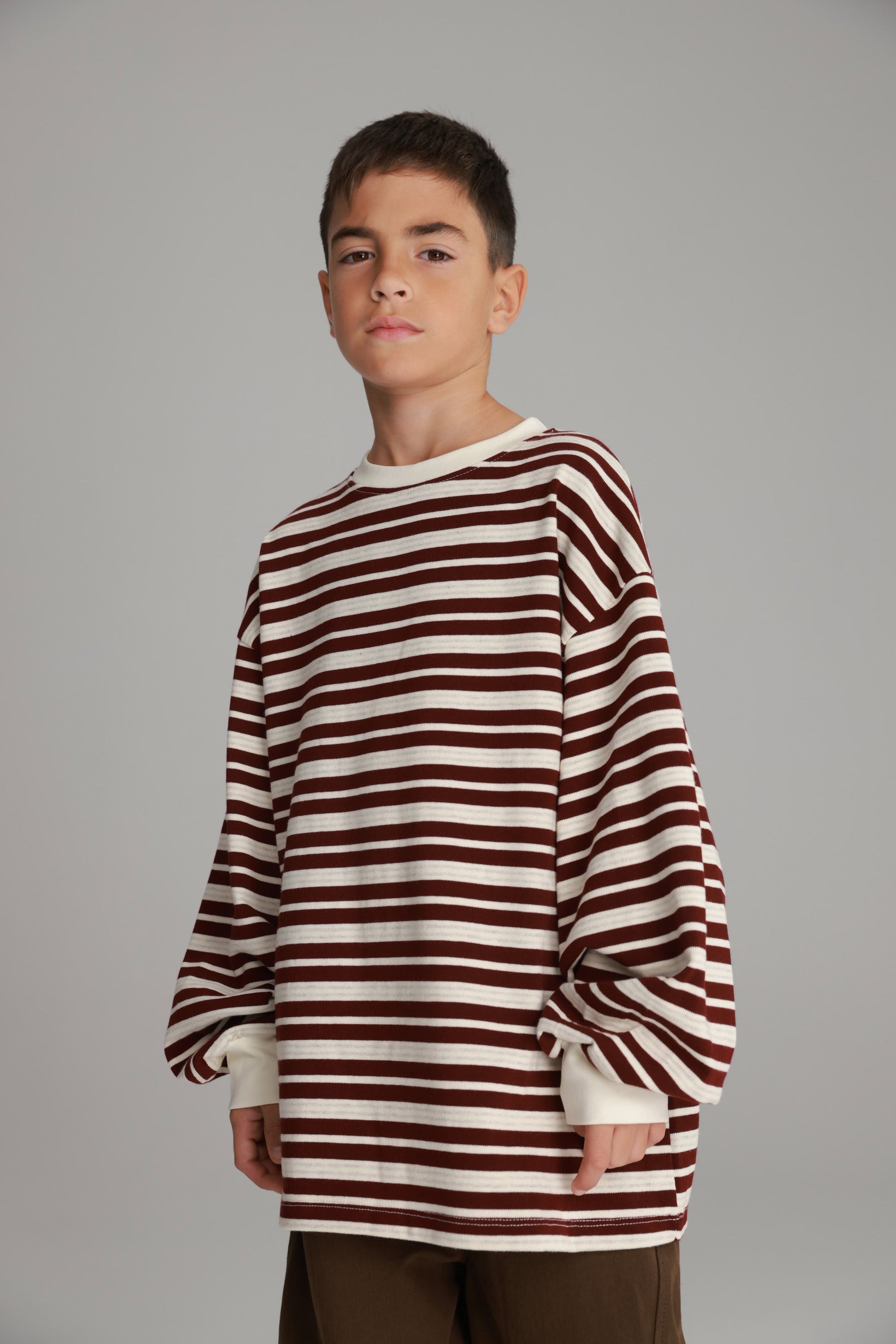 חולצת אווה בורדו/שמנת