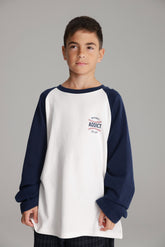 חולצת מיי לבן/נייבי