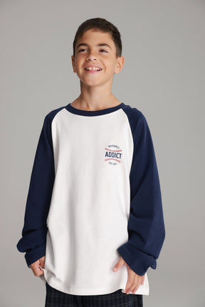 חולצת מיי לבן/נייבי