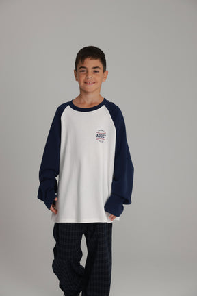 חולצת מיי לבן/נייבי