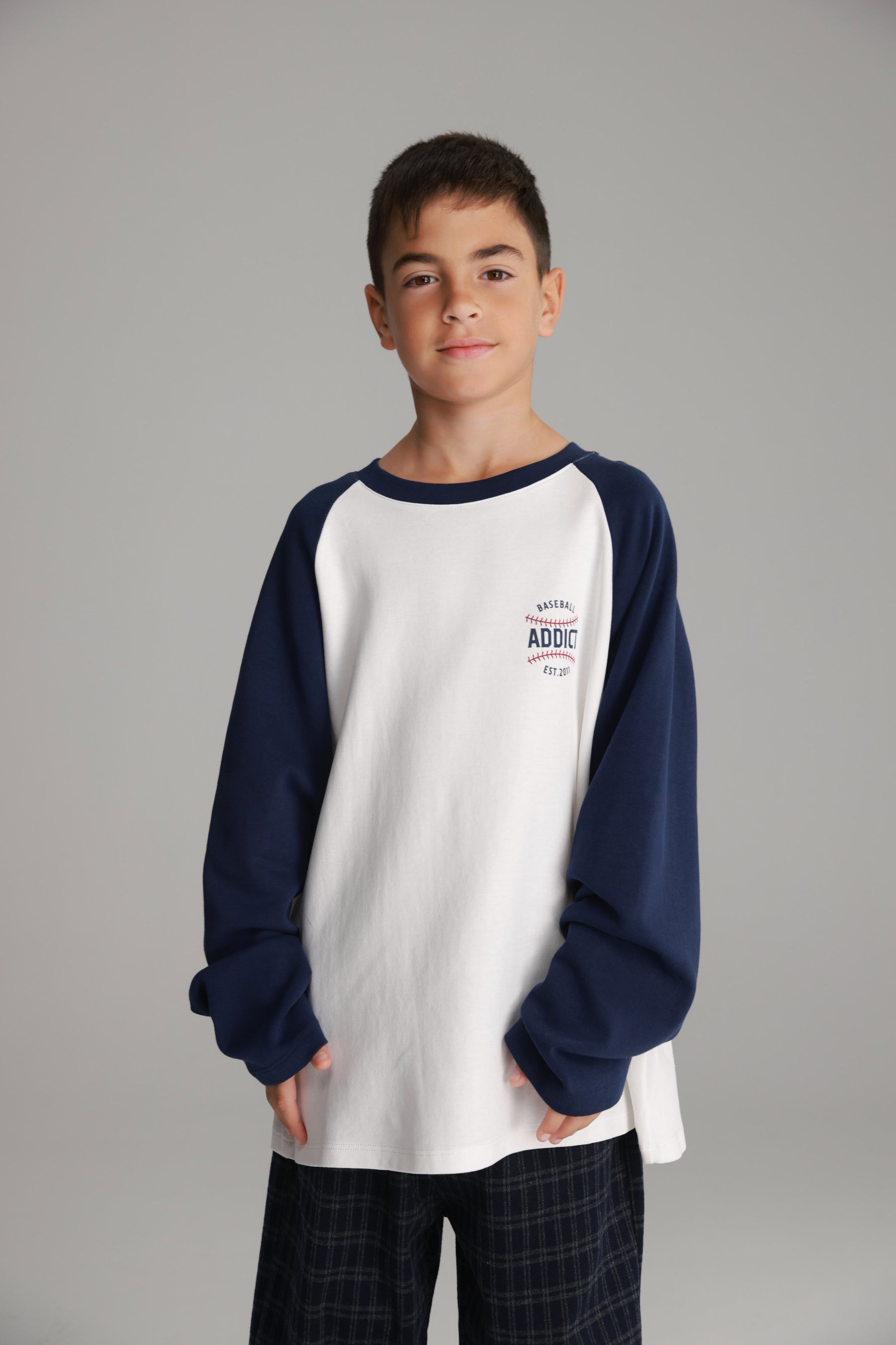 חולצת מיי לבן/נייבי