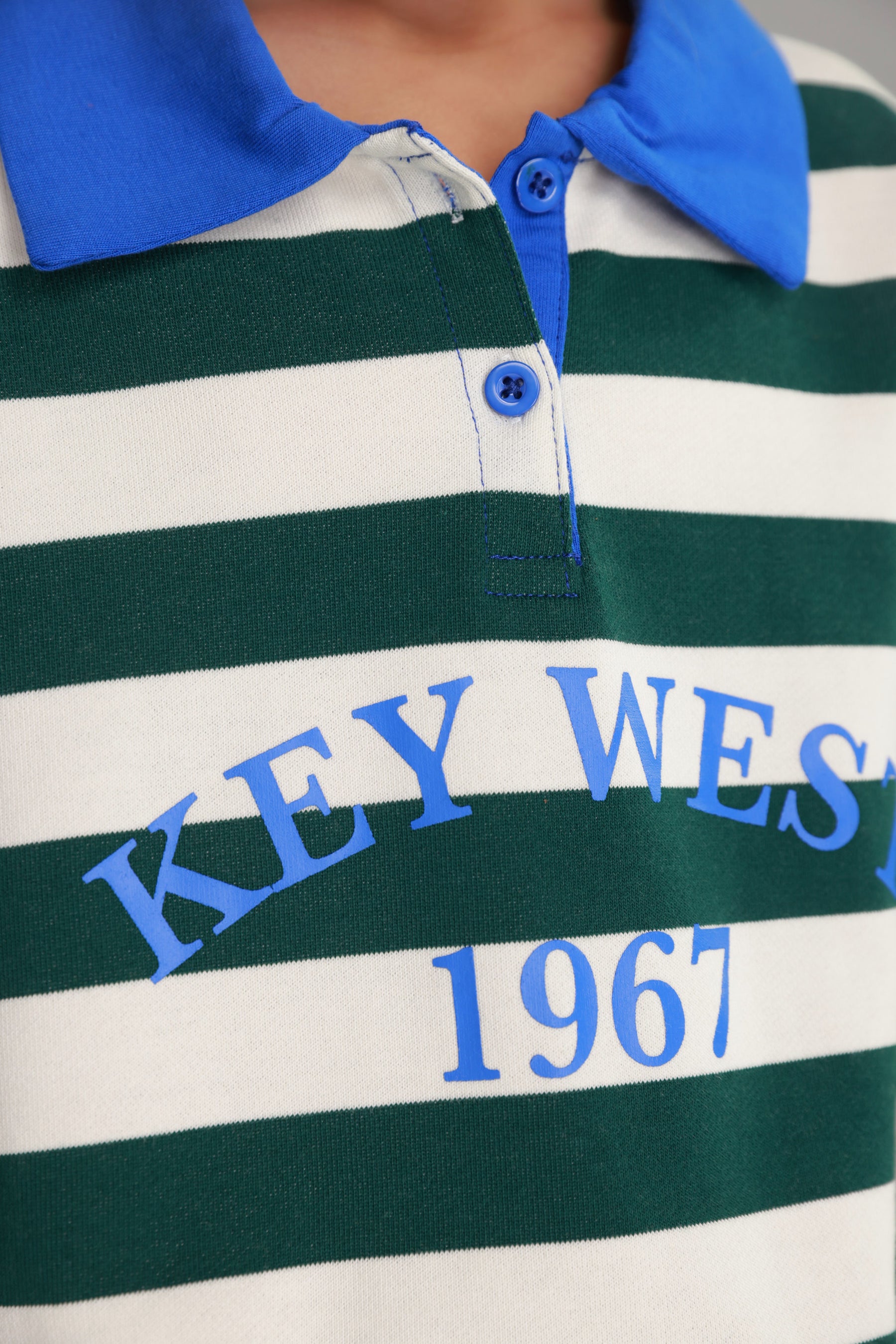 סוויטשירט קוני פסים לבן/ירוק