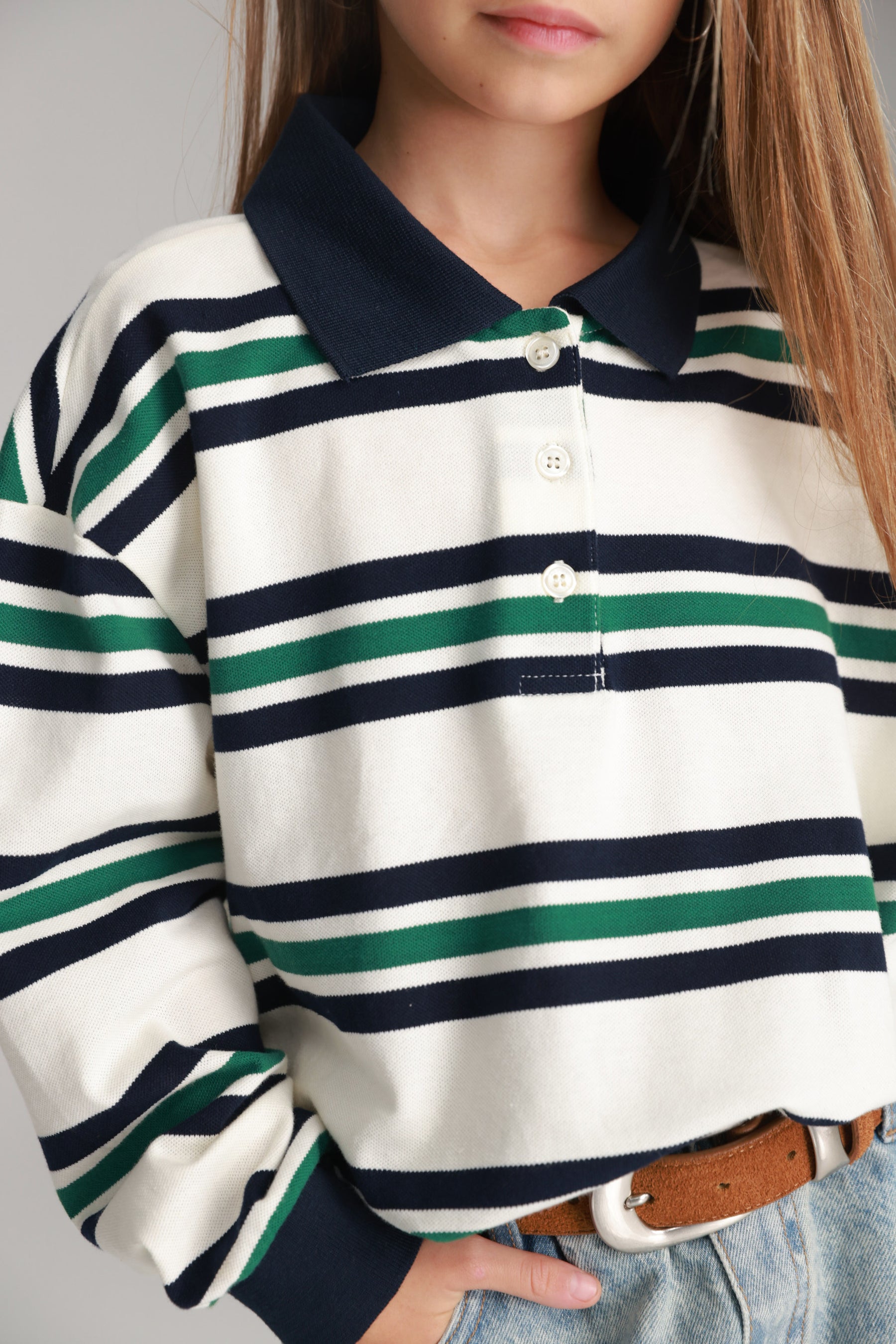 חולצת לורה פסים לבן/נייבי