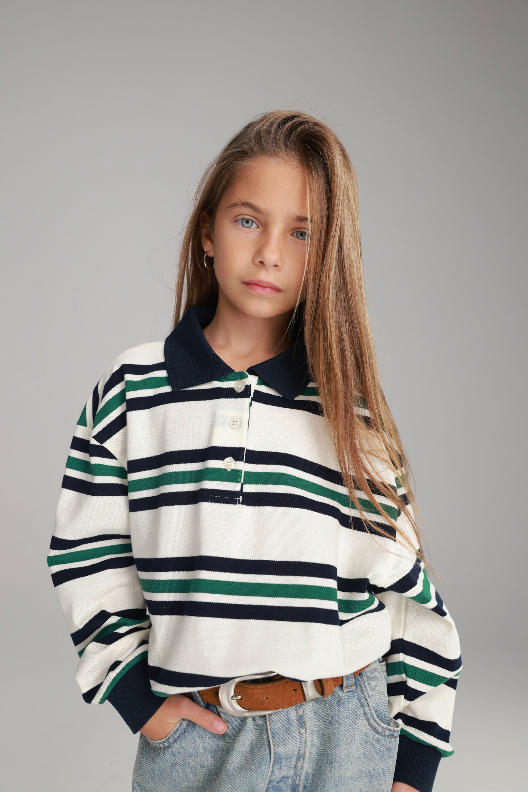 חולצת לורה פסים לבן/נייבי