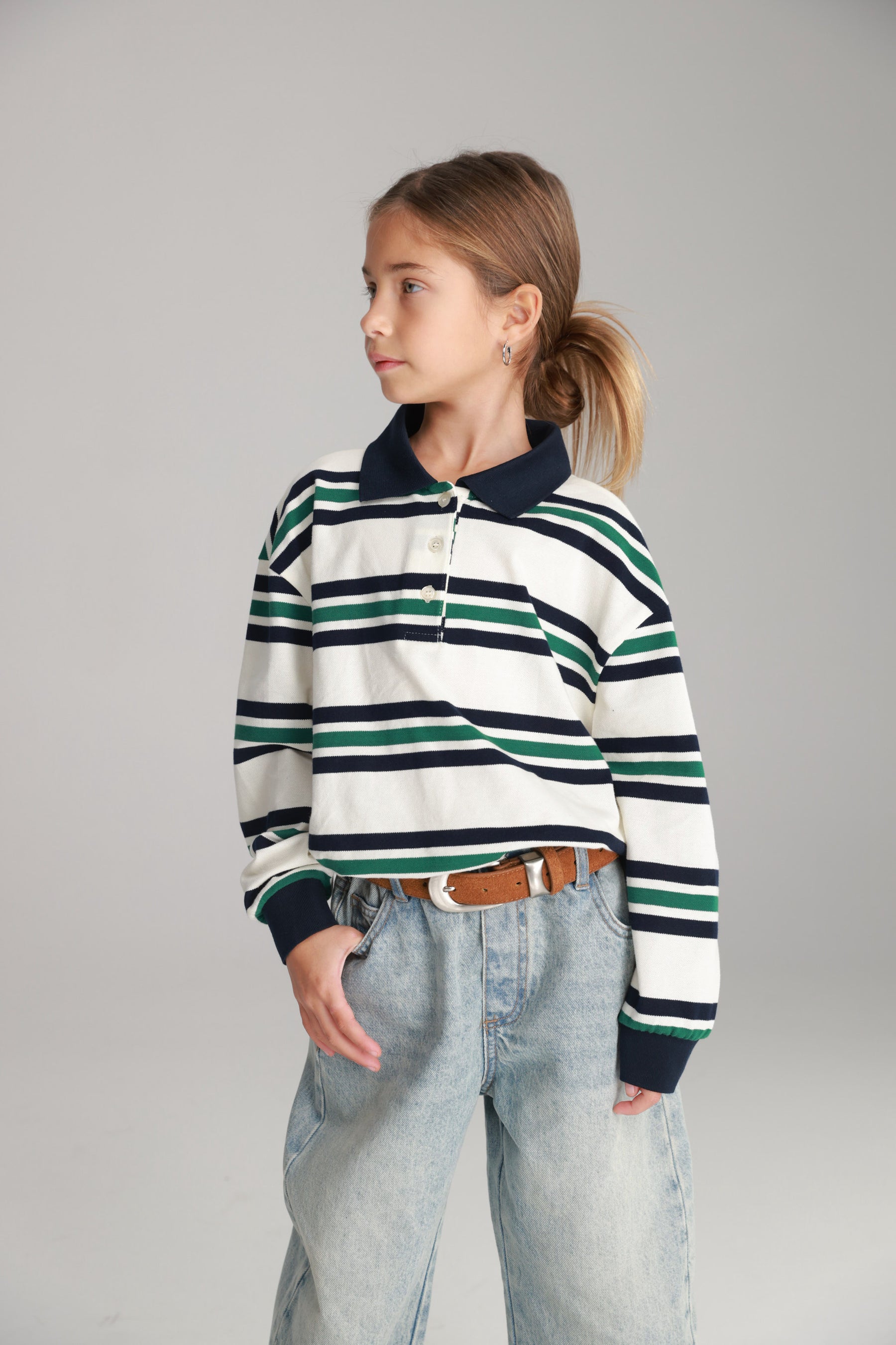 חולצת לורה פסים לבן/נייבי