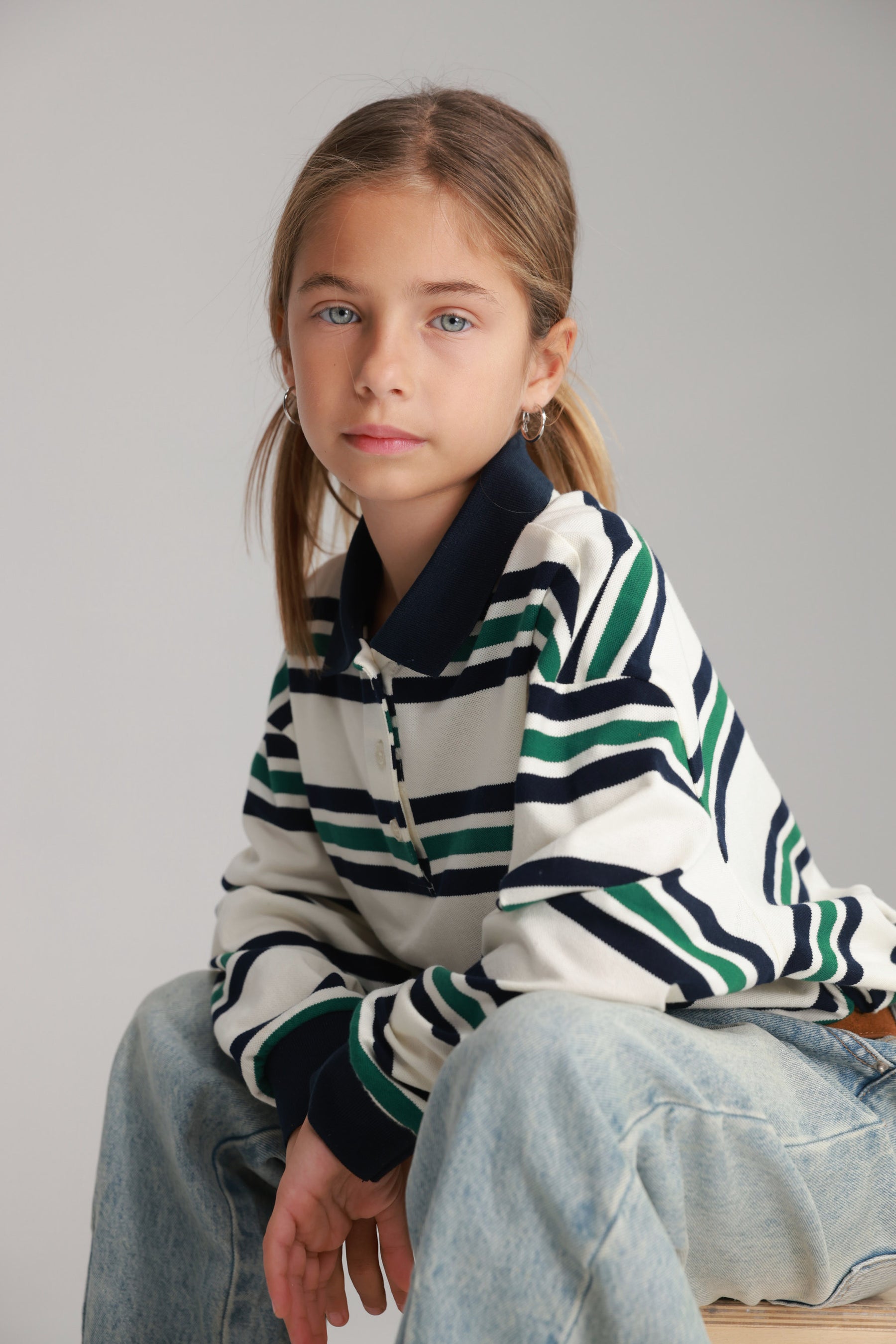 חולצת לורה פסים לבן/נייבי