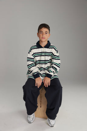 חולצת לורה פסים לבן/נייבי