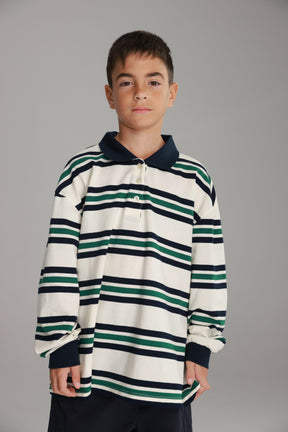 חולצת לורה פסים לבן/נייבי