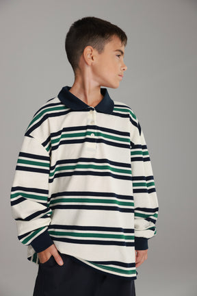 חולצת לורה פסים לבן/נייבי