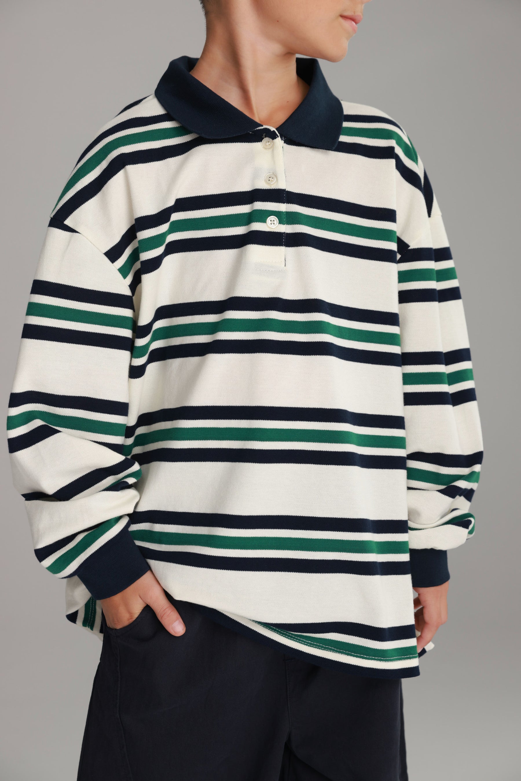 חולצת לורה פסים לבן/נייבי