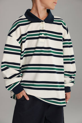 חולצת לורה פסים לבן/נייבי