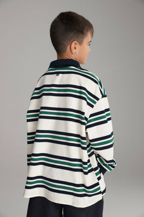 חולצת לורה פסים לבן/נייבי