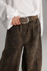 חגורת מודי חאקי אבזם כסף