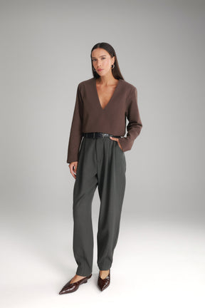 חולצת מרינה חום כהה