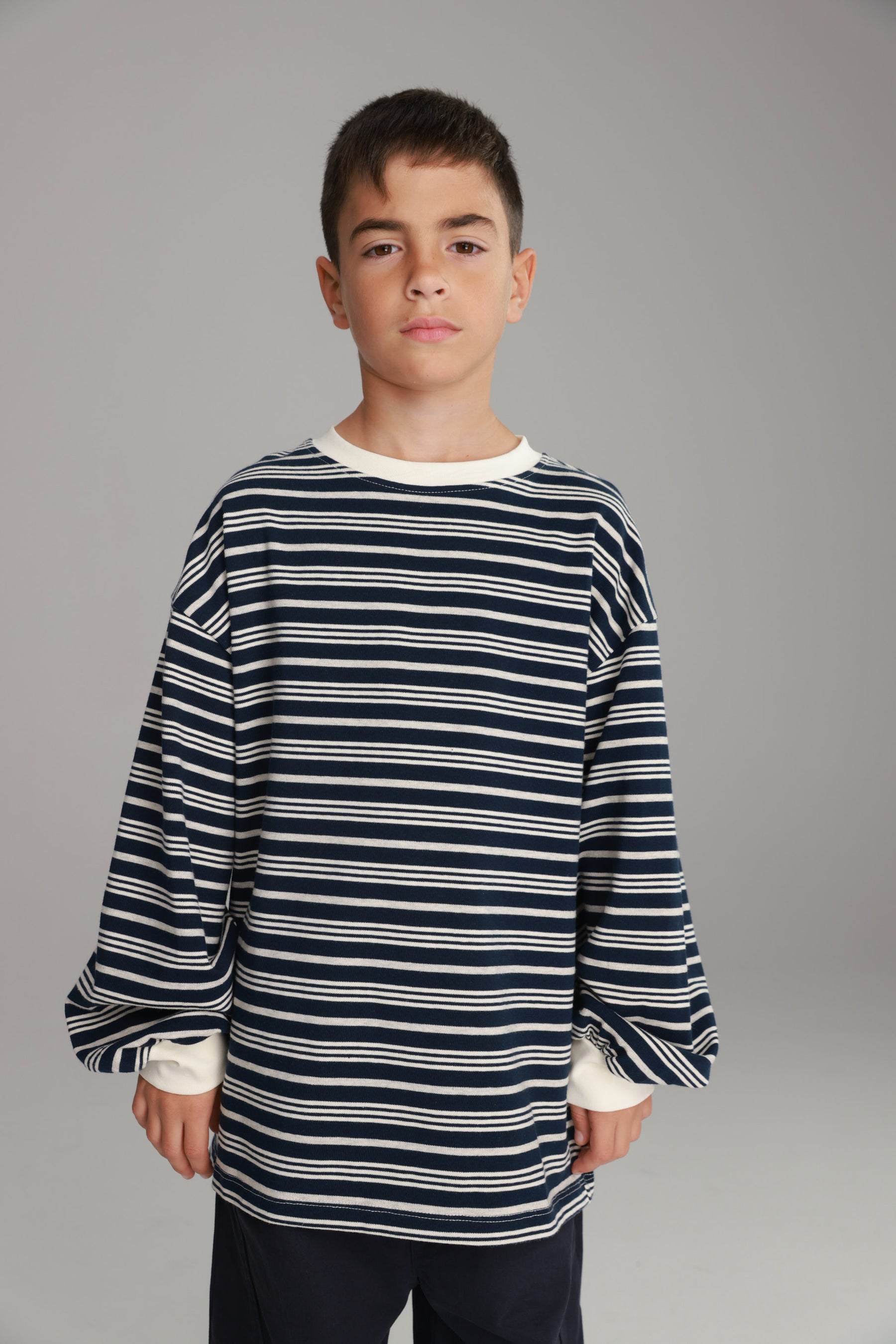 חולצת אווה נייבי/שמנת