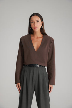 חולצת מרינה חום כהה