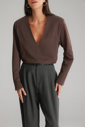 חולצת מרינה חום כהה