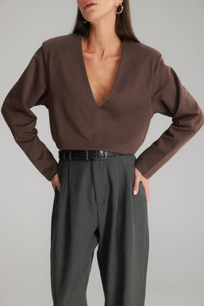 חולצת מרינה חום כהה