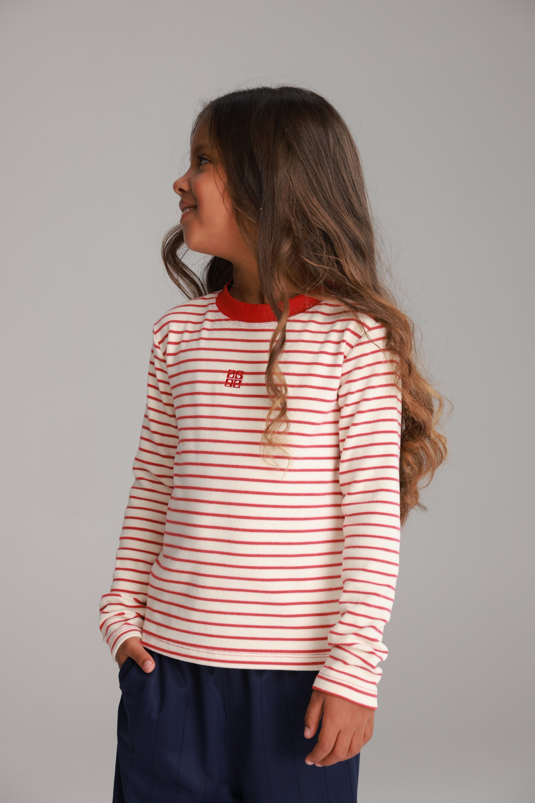 חולצת ג'ייד פסים שמנת/חמרה